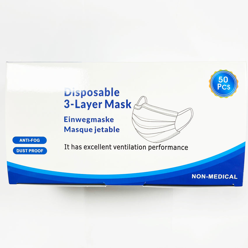 【特】Disposable 3-Layer Mask 50pcs 蓝色一次性口罩 每盒