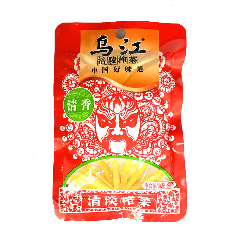 WJ Light Flavour Musterd Tuber 80g 乌江 清淡榨菜
