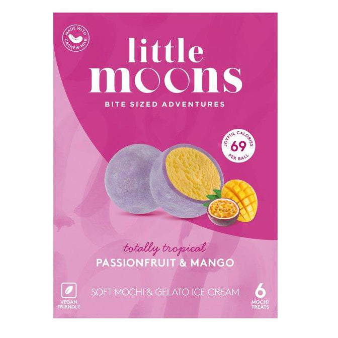 Little Moons Ice Cream Mochi - Passion Fruits & Mango 6x32g 小月亮 冰淇淋糯米糍 - 热带水果 ( Cambridge Delivery Only )