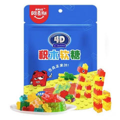 AMOS 4D Block Mixed Fruit Flav Gum Candy 72g 阿麦斯 4D积木软糖