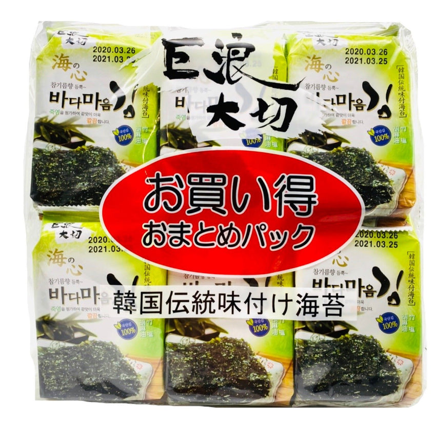 EDO Laver Seasoned Seaweed 12pcs 48g 巨浪大切 胡麻油竹盐紫菜 12包入
