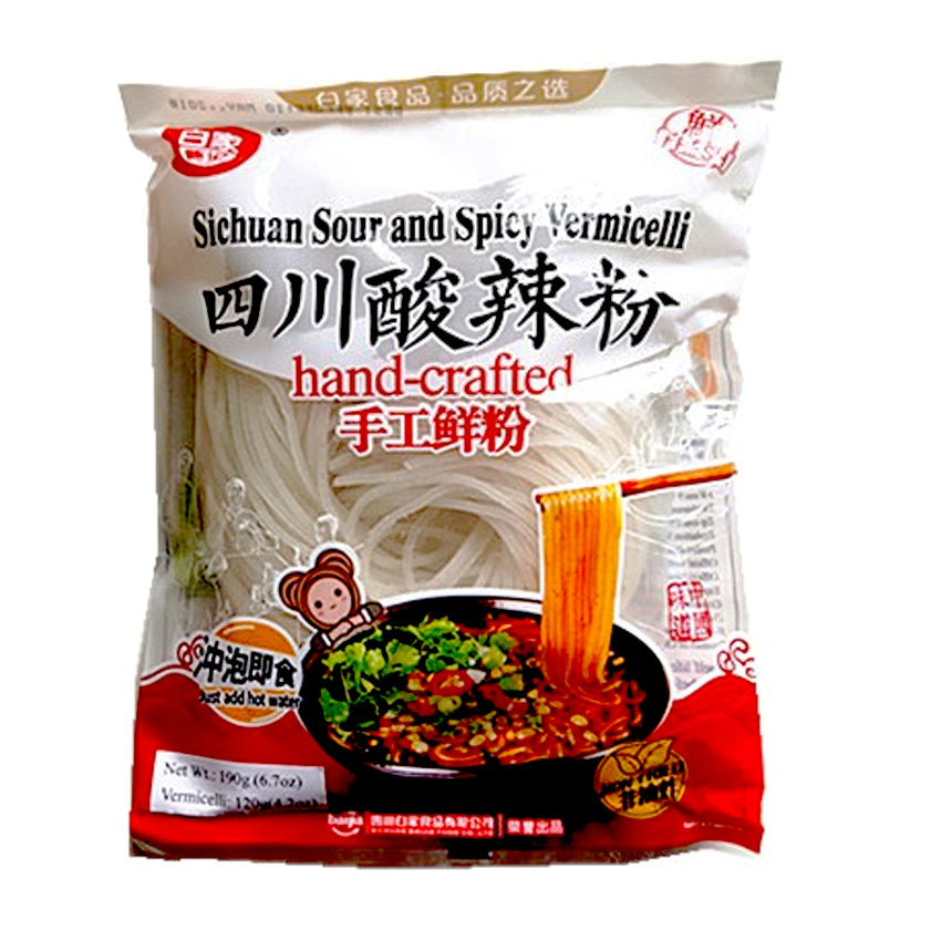 BJ Sichuan Sour & Spicy Vermicelli 190g 白家 四川酸辣手工鲜粉