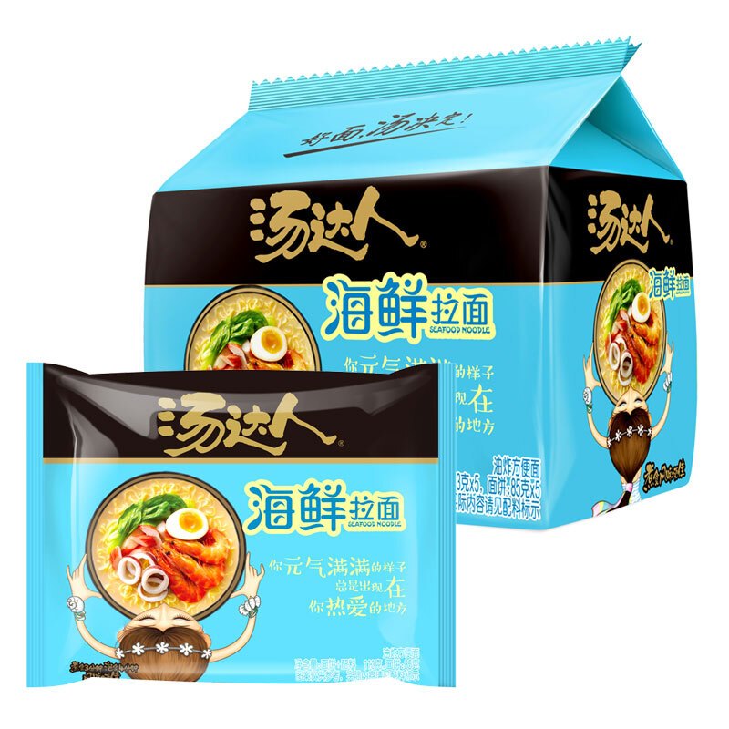 Uni Instant Noodle - Seafood Ramen Flavour 565g 统一 汤达人 海鲜拉面 五包装