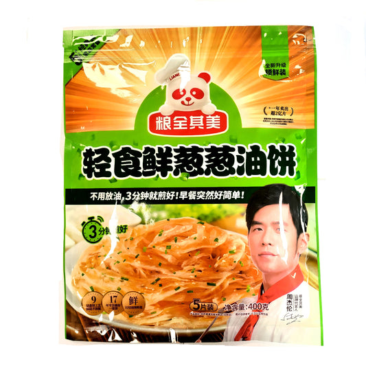 LQQM Puff Paratha Pancake ( Chive Flav 5pcs ) 400g 粮全其美 葱香手抓饼 ( 5片装 )
