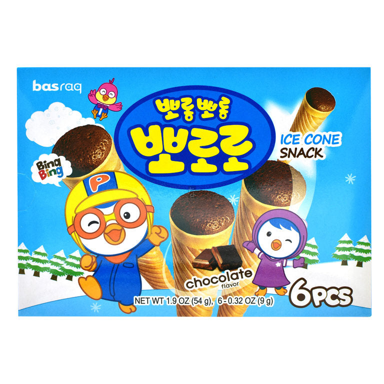 Pororo Ice Corn Chocolate 54g Pororo 朱古力甜筒零食