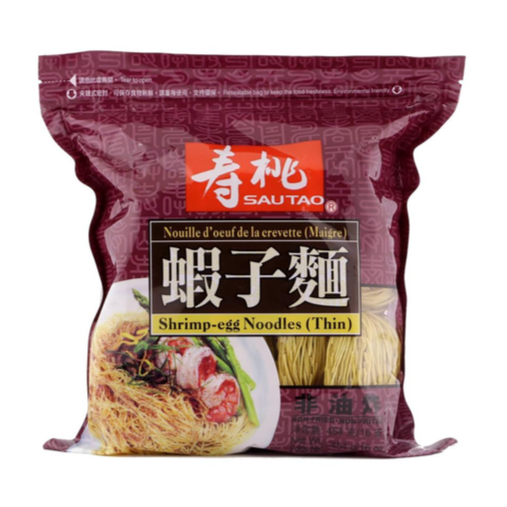 ST Shrimp-egg Noodles ( Thin ) 454g 寿桃 幼虾子面