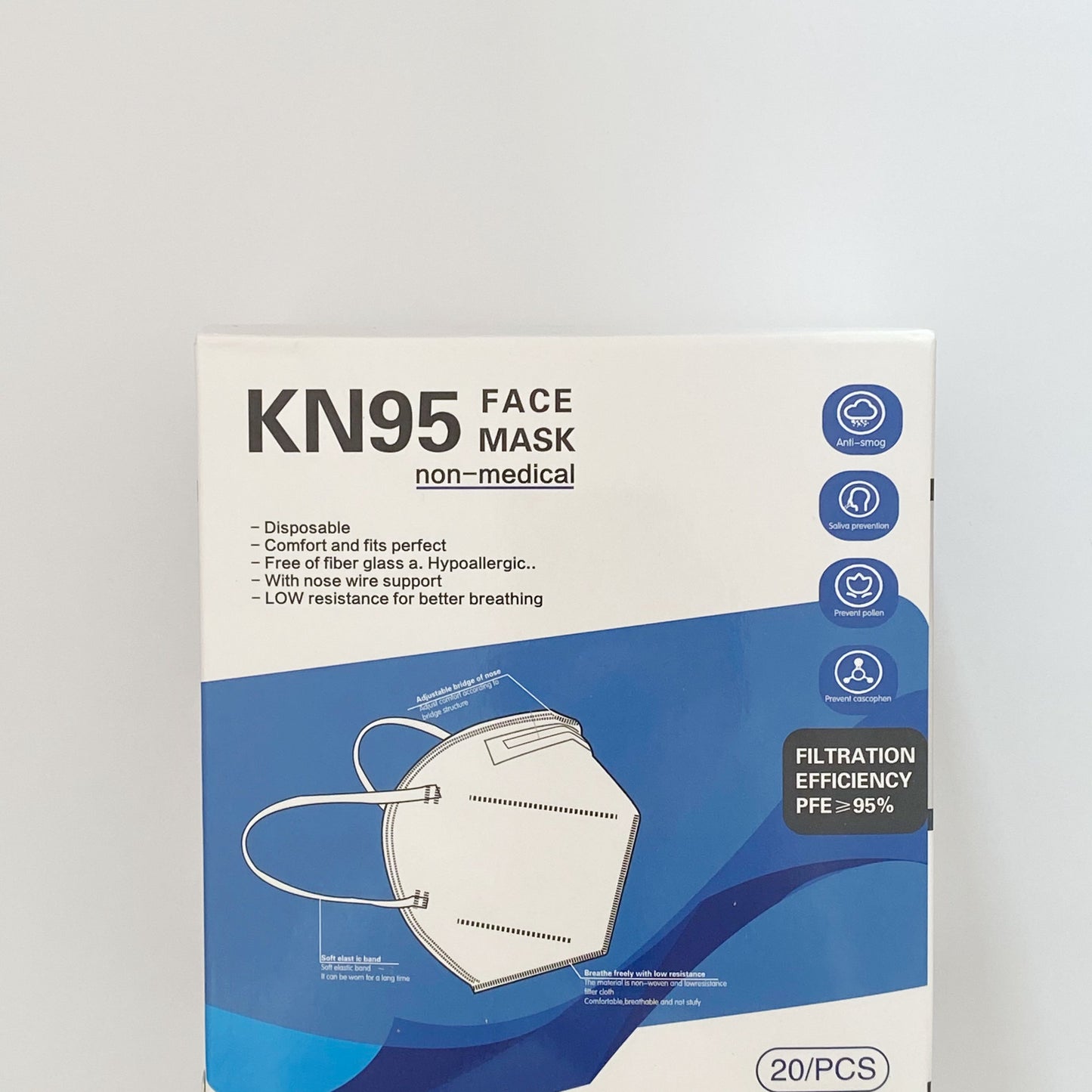 【促銷】KN95 Face Mask 1 Box (20 pcs) KN95口罩 1盒20个