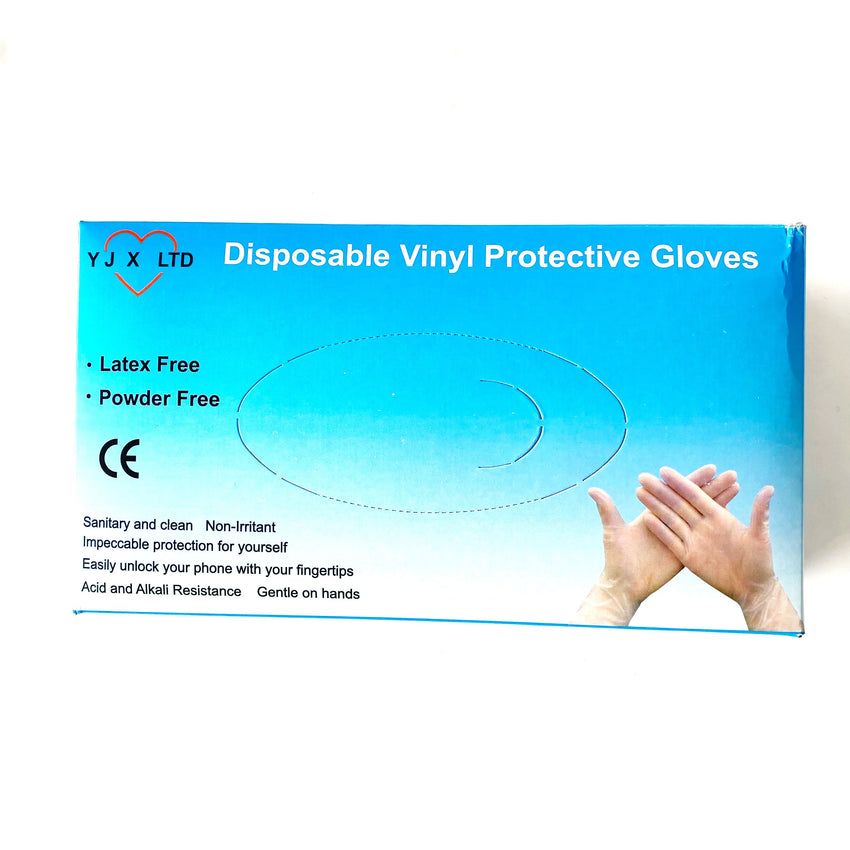 【特】Clear Disposable Vinyl Protective Gloves (L) 100pcs 大号一次性手套