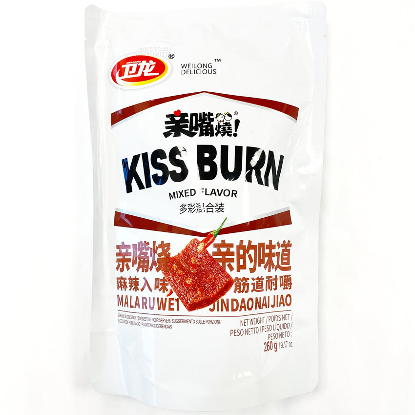WL Kiss Burn Gluten Snacks Mixed Flav 260g 卫龙 亲嘴烧 多彩混合