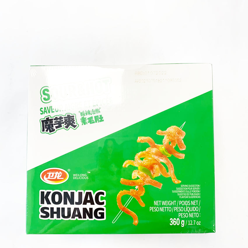 WL Konjac Strip -  Sour Spicy Flavour 360g 卫龙 魔芋爽 - 酸辣素毛肚 盒装