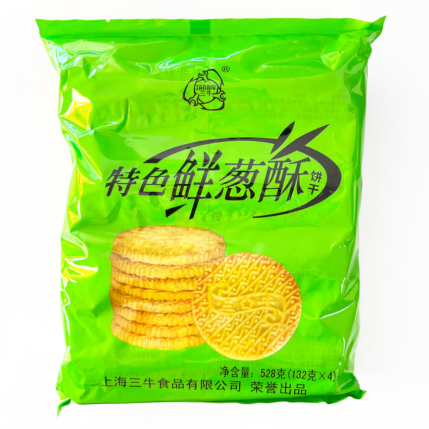 SanNiu Cookies - Onion Flavour 528g 三牛 万年青 鲜葱酥饼干