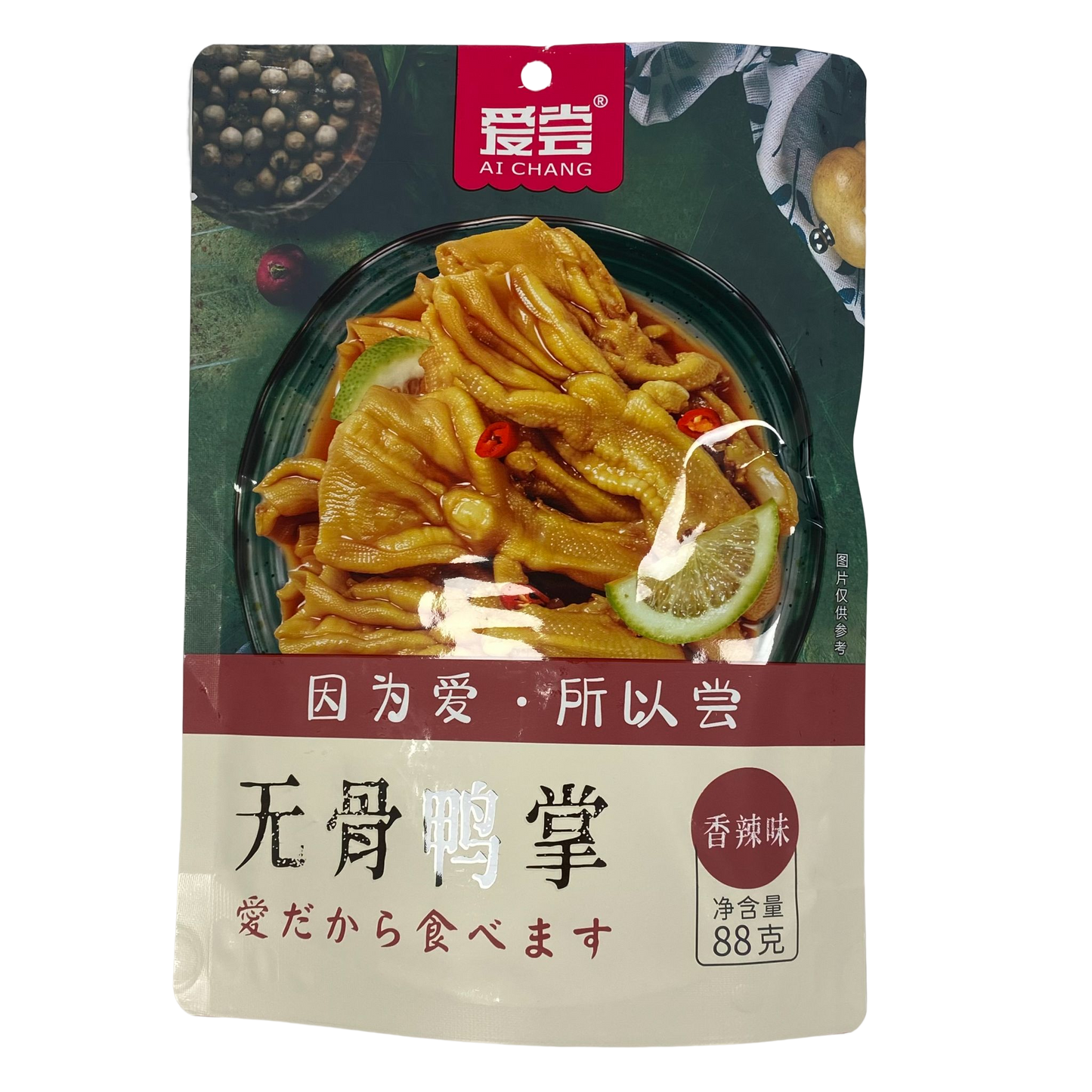 [促銷] AC Boneless Duck Feet Hot & Spicy Flav 88g 爱尝 无骨鸭掌 香辣味 88g