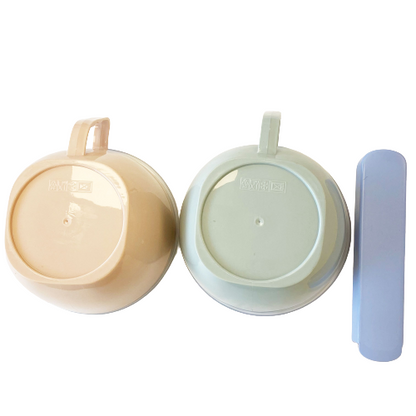 Green / Pink Stainless Steel Bowl with Cover (Free Spoon and Chopsticks) 1.2L 绿色/粉色不锈钢泡面碗套装 （附赠不锈钢筷子勺子）