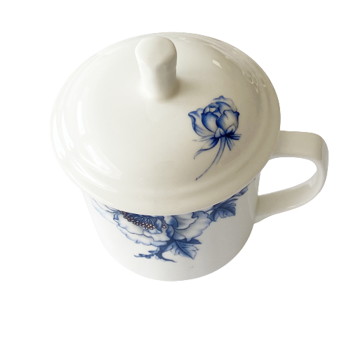 300cc Tea Cup With Lid Blue 茶杯带盖 蓝色 每个
